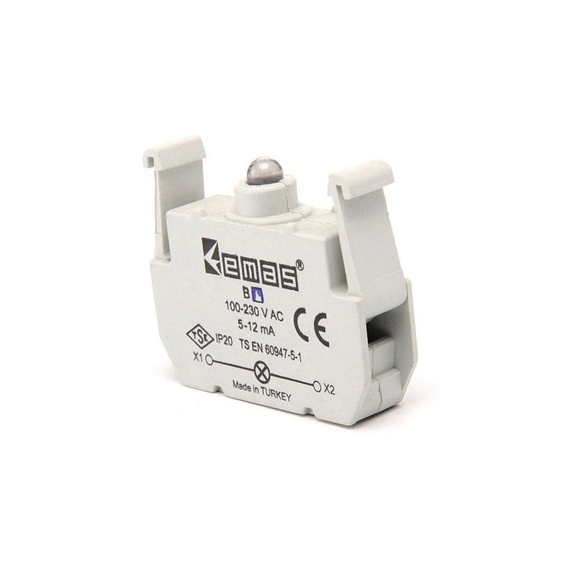 Emas BE Mavi Sinyal Blok Butonu 110V AC/DC Ledli