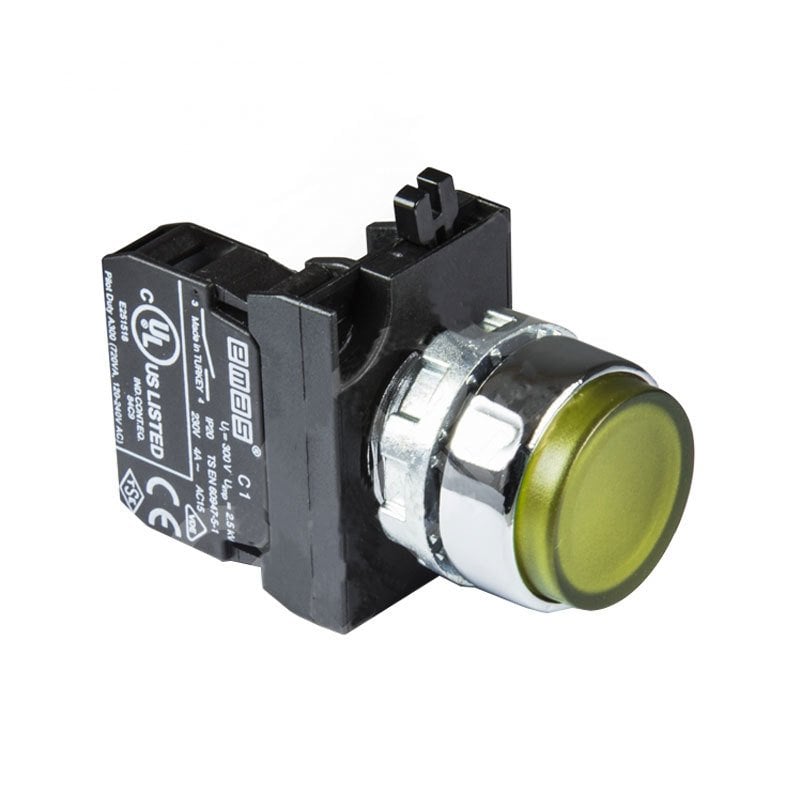 Emas CM101HS 2 NA Sarı Çıkık Yaylı Kumanda Butonu
