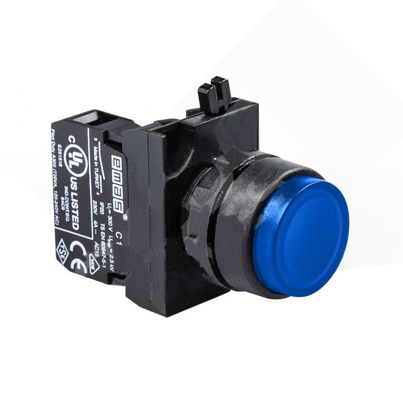 Emas CP100HM 1 NA Mavi Çıkık Yaylı Kumanda Butonu